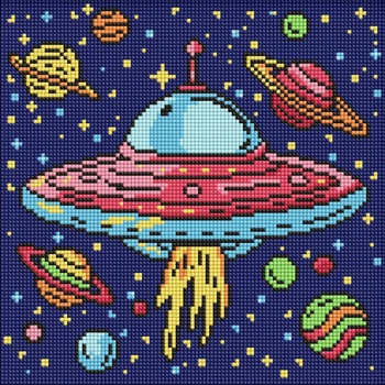 Алмазная мозаика для детей "Космическое путешествие" ©art_selena_ua AMO8107, 30х30 см