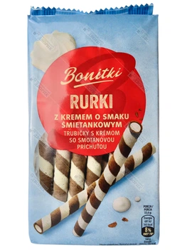 Трубочки вафельні Bonitki з вершковим кремом Rurki Smietankowe 280 г
