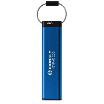 Флешнакопичувач USB3.2 32 GB Kingston IronKeypad 200 Type-A Blue (IKKP200/32GB) Блакитний 37677