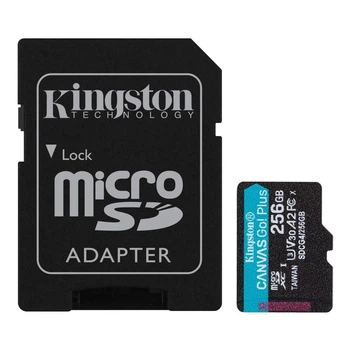 Картка пам'яті MicroSDXC 256 GB UHS-I/U3 Class 10 Kingston Canvas Go! Plus R200/W160MB/s + SD-адаптер