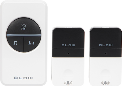 Bezprzewodowy dzwonek Blow KINETIC DK-12 z 2 nadajnikami Biały (5900804129172)