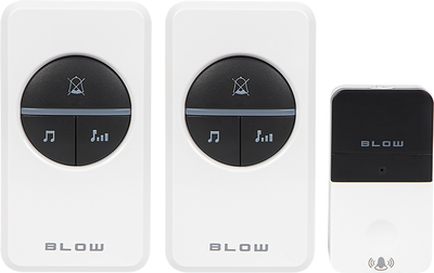 Bezprzewodowy dzwonek Blow KINETIC DK-21 z 2 odbiornikami Biały (5900804129189)
