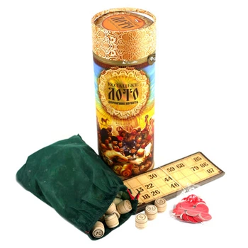 Настольная игра Казацкое лото с деревянными бочонками в тубусе (498027)