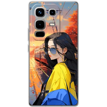 Силіконовий Чохол з Картинкою для Infinix Note 50 Pro Plus Принт (Ілюстрація Стильна Дівчина) (66674-ysm004)