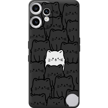 Силиконовый Черный Чехол с Картинкой для Nothing CMF Phone 2 Pro Принт (Кошки) (66620-ysb013)