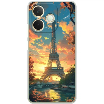 Силиконовый Чехол с Картинкой для OPPO A5 Pro Принт (Париж, Эйфелева Башня) (66549-ysm037)
