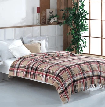 Хлопковый плед Aksu 180×220 см Cozy Life Inka Bej