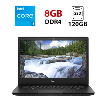 Ультрабук Dell Latitude 3400 / 14" (1920x1080) IPS / Intel Core i5-8250U (4 (8) ядра по 1.6 - 3.4 GHz) / 8 GB DDR4 / 120 GB SSD / Intel UHD Graphics / WebCam б/у