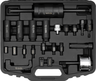 Ściągacze wtryskiwaczy YATO udarowe z końcówkami, kompatybilne z BOSCH, DELPHI, DENSO, SIEMENS, 22 szt (YT-06175)