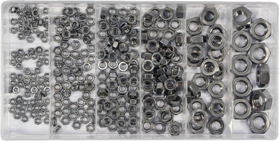 Zestaw nakrętek Yato nierdzewnych M3, M4, M5, M6, M8, M10 / 300 szt (YT-06773)