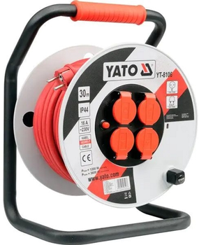 Przedłużacz sieciowy YATO na bębnie L=30 m 3-żyłowy S=2.5 mm² (YT-8106)