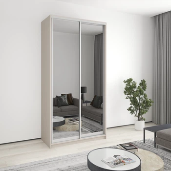 Шкаф-купе двухдверный MebelStar Стандарт AL 2 Зеркала 120x45x240 см Кашемир (MBS-3818)