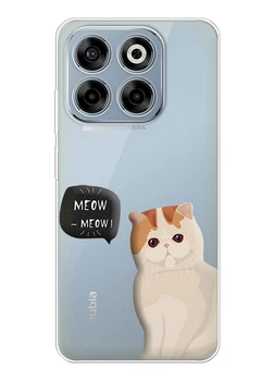 Прозорий силіконовий чохол iSwag для ZTE Nubia V70 з малюнком - Кошеня (ISZBV70-43)