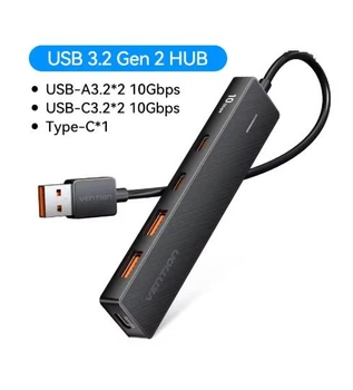 Мультифункциональный USB-хаб Vention USB 3.2 10 Гбит/с USB A Тип C 5 в 1