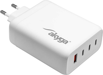 Мережевий зарядний пристрій AKYGA USB-A + 3x USB-C 140W White (AK-CH-24)