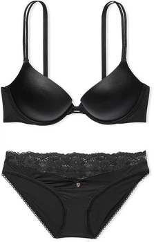 Комплект женского белья Victoria's Secret Very Sexy Black (лиф 38DD + бикини Lace Waist XL)