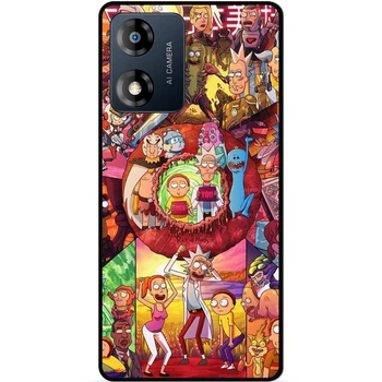 Силиконовый чехол бампер Candy для Motorola Moto E13 с картинкой Rick and Morty Рик и Морти