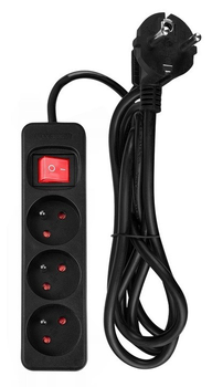 Przedłużacz listwowy NEO Tools 3 gniazda 1.5 m czarny 90-182 (5907558474985)