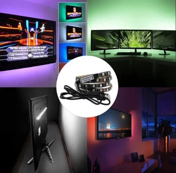 Гнучка LED-стрічка 2м RGB 5050 з USB живленням | Вологозахищена