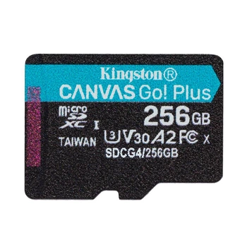 Карта памяти MicroSDXC 256GB UHS-I/U3 Class 10 Kingston Canvas Go! Plus R200/W160MB/s (SDCG4/256GBSP