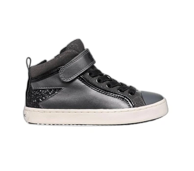 Детские высокие кеды, хайтопи Geox Kalispera 34 р на девочку темно-серый/чёрный