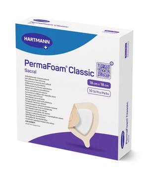 Самоклеюча губчаста пов'язка PermaFoam® Classic Sacral 18см x 18см