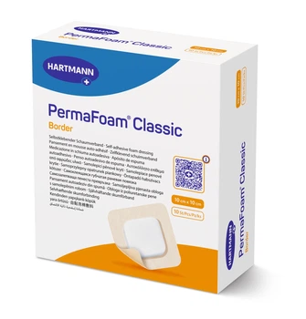 Самоклеюча губчаста пов'язка PermaFoam® Classic Border 10см x 10см