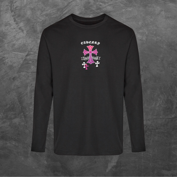 Лонгслив унисекс с принтом Chrome Hearts Хром Хартс (принт спина мод5) база черная 2XL
