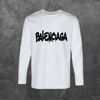 Лонгслів унісекс з принтом Balenciaga (мод2) база біла M