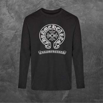 Лонгслив унисекс с принтом Chrome Hearts Хром Хартс (мод3) база черная 2XL