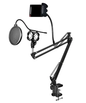 Стойка для микрофона с держателем телефона Remax Mobile Recording Studio CK100 Pro Черный