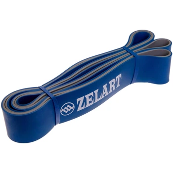 Гума петля для підтягування та тренувань стрічка силова двошарова Zelart DUAL POWER BAND (латекс, 2080x45x4,5мм, L, Синій) (FI-0911-7_Синій)