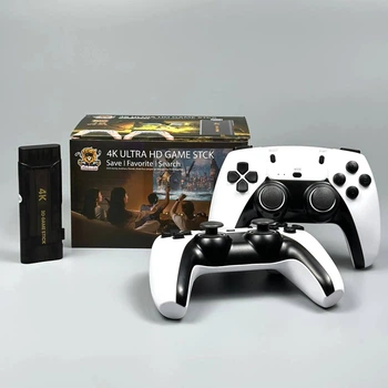 Портативная игровая консоль 3D Game Stick Q8Max 4K Ultra + 2 беспроводные джойстики Черный 58339