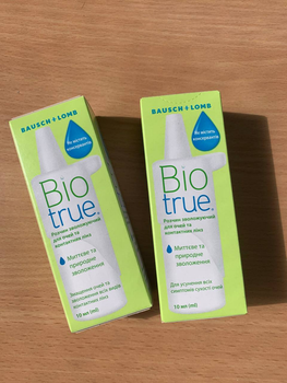 Капли Bausch & Lomb Biotrue 10 + 10 мл увлажняющие с гиалуроновой кислотой