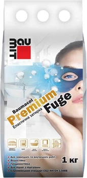 Фуга (затирка для швов) однокомпонентная цементная для плитки Baumit PremiumFuge Gray Серый класс CG2 1 кг (4820105882358)