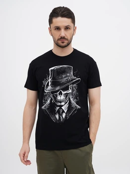 Футболка бавовняна довга чоловіча Sol's Imperial Gentlemen's skull 11500309/395 L Чорна (3609374949976)