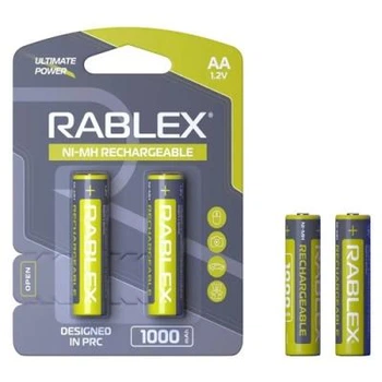 Акумулятор пальчиковий Rablex Ni-Mh AA R06 1000mAh 2bl