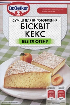 Суміш для приготування кексу та бісквіту Dr. Oetker Без глютену 320 г (0.32 кг) (5941132022568)