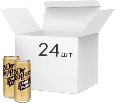 Упаковка напою безалкогольного газованого Dr Pepper Vanilla Float 0.33 л х 24 шт (5902860417781)