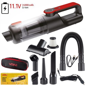 Пылесос "VOIN" V-82CL 120W/АКБ-3x2000mAh/2 режима/сухая и влажная чистка/сумка