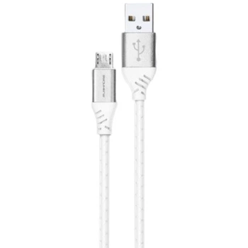 Кабель Grunhelm USB-MicroUSB, 2.4А 1м білий (GMC-03MS)