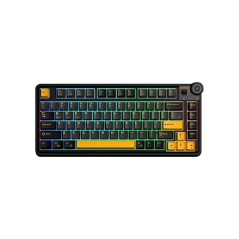Механічна бездротова (Bluetooth + 2,4G) клавіатура з HOT SWAP AULA AU75 Esports, RGB, Star vector Switch, 81key, Mac/Win УКР/АНГЛ BLACK/ЧОРНА (AU75B)
