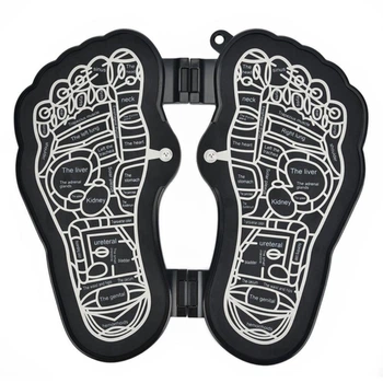 Импульсный электрический массажный коврик для ступней EMS Foot Massager, массажер для стоп черный
