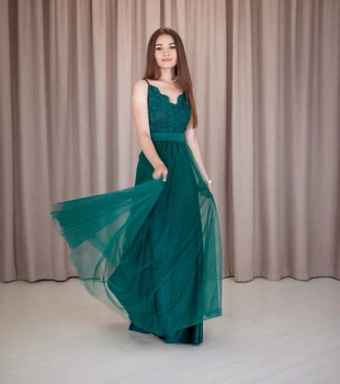 Изумрудное длинное платье FashionYouWant S зеленый 43372428