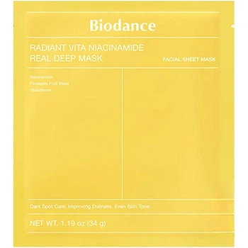 Ночная гидрогелевая маска с витамином С и ниацинамидом BIODANCE Radiant Vita Niacinamide Real Deep Mask 1 шт