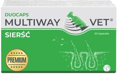 Харчова добавка JM Sante Pharma Multiway Vet Duocaps для шерсті та шкіри собак і котів 60 капсул (5902596718442)