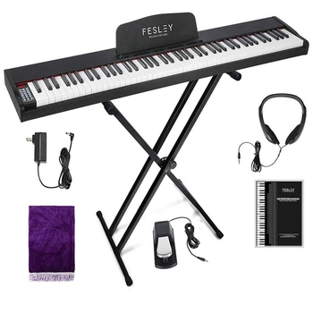 Цифровое пианино Fesley FEP300 BK (стойка, педаль, пюпитр, наушники, накидка,блок питания)