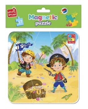 Гра розвиваюча Vladi Toys магнітні пазли Малюк зможе Пірати (укр)