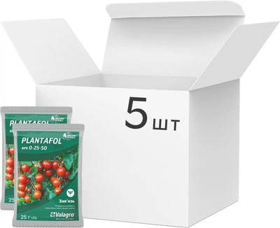 Минеральное удобрение Organic Planet PLANTAFOL PLUS NPK 0-25-50 25 г комплект 5 шт (4820166850594)