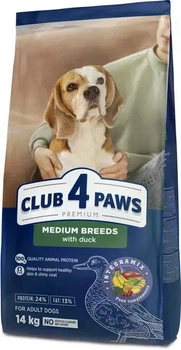 Сухий корм для дорослих собак середніх порід Club 4 Paws Premium 14 кг качка (B4531301)